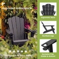 thumbnail image 2 of Tappio Folding HDPE Adirondack Chair Set of 2, Patio Seat All Weather Outdoor Patio Chair with Cup Holder and Multifunctional Holder for Lawn Yard Fire Pit, Black, 2 of 7