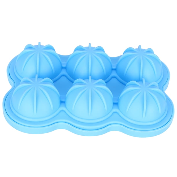 Bandeja reutilizable del molde de la bola de hielo del silicón del fabricante de la bola de hielo de 6 rejillas para el uso de la barra de la cocina casera, azul cielo