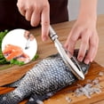 thumbnail image 3 of 2pcs Stainless Steel Seafood Preparation Set - 1 Fish Scale Scraper and 1 Fish Bone Tweezers, Ideal for Deboning and Scale Removal, Versatile Kitchen Tools for Home and Professional Use, Durable Easy, 3 of 11