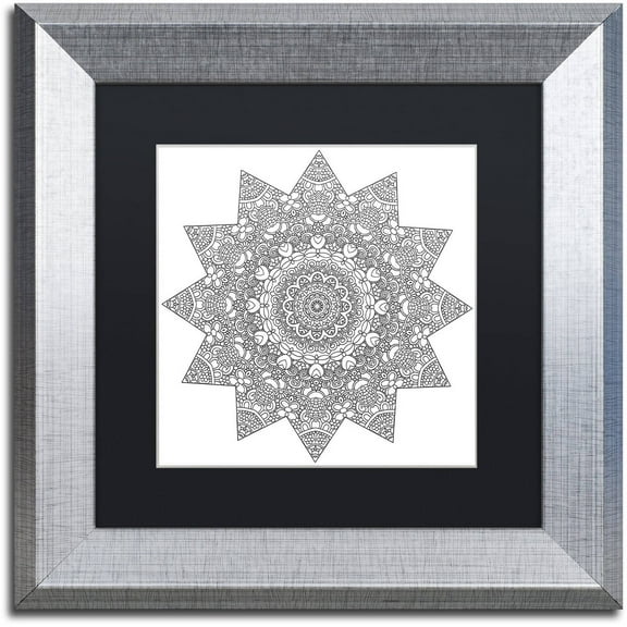 Trademark Fine Art "Sunny Day Mandala" Canvas Art by Kathy G. Ahrens, Black Matte, Silver Frame