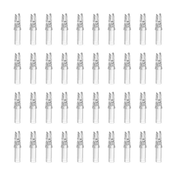 Unique Bargains Archery Arrow Nocks 6.2mm 0.244' Insert Arrow Nock Replacement for Shooting, Clear, 40 Pack