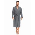 thumbnail image 3 of MAYFISH Men's Pure Cotton Robe, Lightweight and Soft, Long Summer Sleepwear 100% Cotton Robe with Pockets (Deep Grey, XL), 3 of 5
