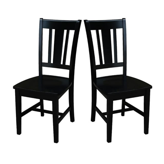 International Concepts Chaise de Salle à Manger à Dossier Éclaboussé San Remo Noire (Ensemble de 2)