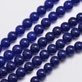 thumbnail image 3 of 5pcs Natural & Dyed Malaysia Jade Bead Strands Round Midnight Blue 8mm Hole: 1.0mm about 48pcs/strand 15 inch, 3 of 3