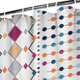 thumbnail image 3 of Colorful Geometric Diamond Pattern Shower Curtain 36"x72" ,Bathroom Decorative Shower Curtains Set with 12 Hooks,Modern Waterproof Washable Shower Curtain, 3 of 6