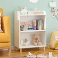 thumbnail image 2 of Sesslife 3-Tier Kids Bookshelf for Kids Room, Wooden Kids Toy Storage Organizer, Multi-functional Cute Nursery Book Shelves and Toy Storage with Display Stand for Boys Girls, White, 2 of 10