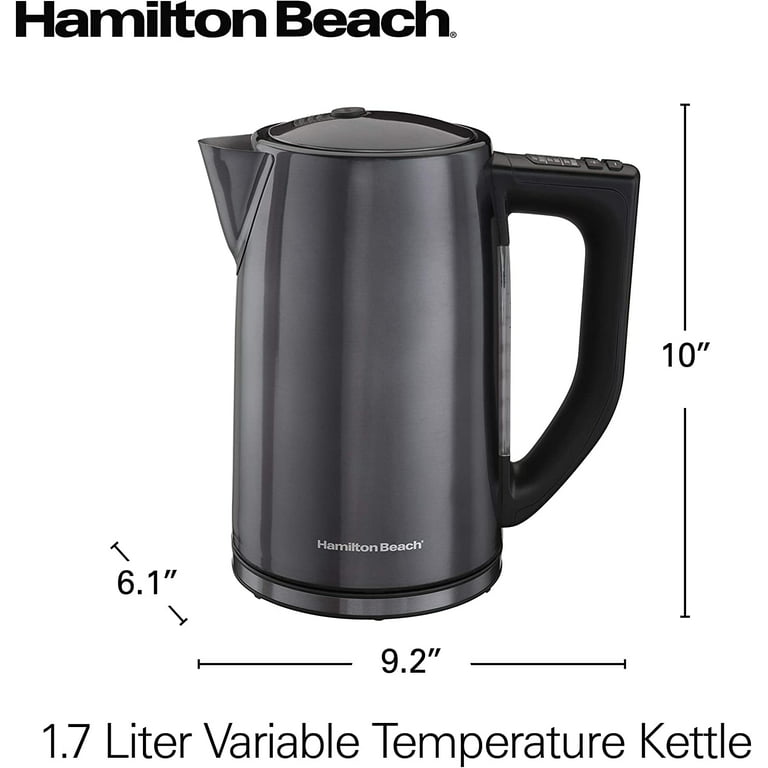 Hamilton Beach Stainless Steel & Glass 1.7 Liter Variable Temperature Electric  Kettle