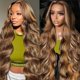 thumbnail image 1 of Peluca de encaje en la parte delantera Agairl Highlight, cabello humano degradado, 60 cm, 1 of 7