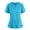 #sky blue, variant on Under Scrub Tops for Women Solid Color V Neck Plus Size Workwear Shirt Short Sleeve Stretchy Scrub Tops with Pockets (Mint green)