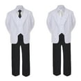thumbnail image 2 of 5-7pc Formal Black White Suit Set White Bow Long Tie Vest Boy Baby Kids Sm-20 Teen, 2 of 3