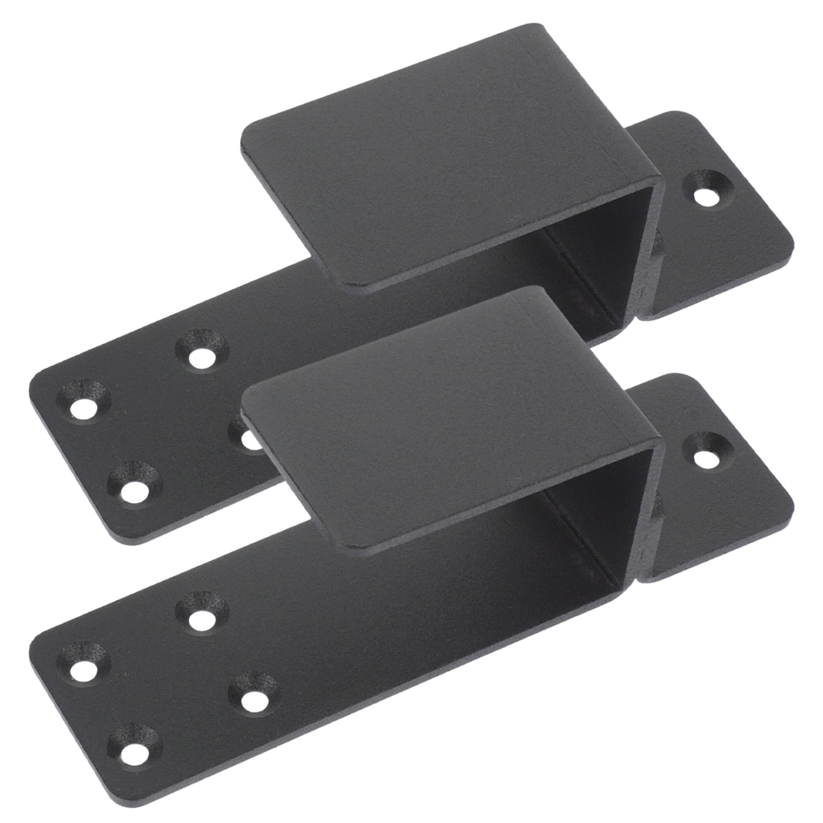 Soimiss 2Pcs Black Door Security Barricade Brackets with U Shape Design Thickened for Home Use
