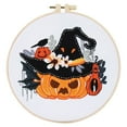 thumbnail image 2 of Halloween Embroidery Kit for Adult Beginners，1 Sets Embroidery Stitch Practice kit Include Embroidery Cloth Hoops Threads for Craft Lover Hand Stitch, 2 of 9