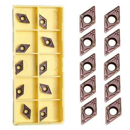 

10 Pcs DCMT0702 EM YBC205 Carbide Insert Kit For CNC Lathe Turning Boring Bar