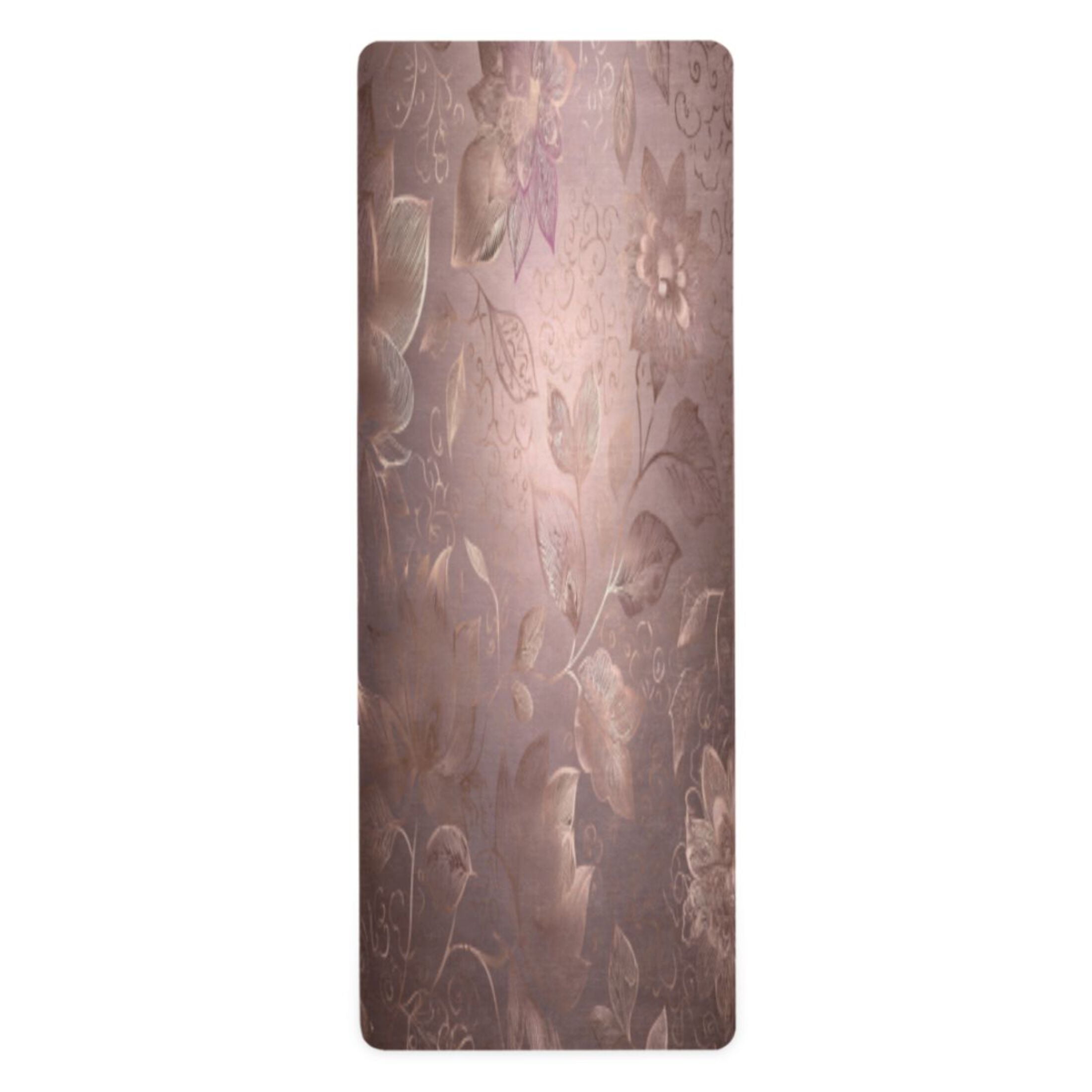 BZSMCE Yoga Mat Women Fitness Mat Elegant Gold Floral Tapestry Pattern