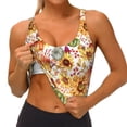 thumbnail image 3 of Balery Sunflowers Pumpkins And Autumn Leaves Pattern Racerback Sports Bras for Women - Padded Seamless High Impact Support for Yoga Gym Workout Fitness-Large, 3 of 8
