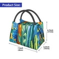 thumbnail image 2 of Yiaed Bright Paper Cactus Scene Print Lunch box lunch bag Portable Insulated Lunch Box for Women Men Cooler Tote Bag with Front Pocket for Work Picnic Travel, 2 of 6