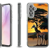 For Samsung Galaxy A36 5G Protective Shockproof Phone Case, by OneToughShield - Giraffe Sunset