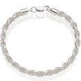 thumbnail image 2 of 925 sterling silver 5.75mm rope chain bracelet, 2 of 5