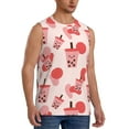 thumbnail image 2 of Uemuo Milk Tea Pattern Men's Sleeveless T-Shirt,Muscle Athletic Tank Top, Moisture-wicking Quick-dry Breathable Classic Tee Top for Gym Run Outdoor Sports-Large, 2 of 8
