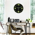 thumbnail image 4 of Glow in The Dark Clock 14 Inch Modern Silent Non Ticking Luminous Wall Clocks Battery Operated Black Wooden Wall Clock for Living Room Kitchen Bedroom, 4 of 6