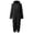 Black, variant on Girls Cozy Hooded Catsuit Romper Warm Winter Pajama for 4-14 Years