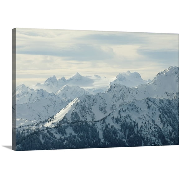Great BIG Canvas | Trish Drury Premium Thick-Wrap Canvas entitled Olympic Mountains viewed from Hurricane Ridge, Mount Olympus and glacier