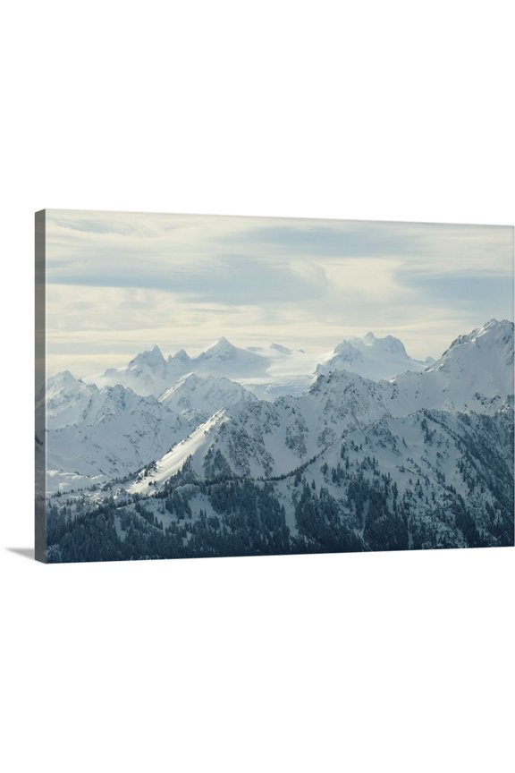 | Trish Drury Premium Thick-Wrap Canvas entitled Olympic Mountains viewed from Hurricane Ridge, Mount Olympus and glacier