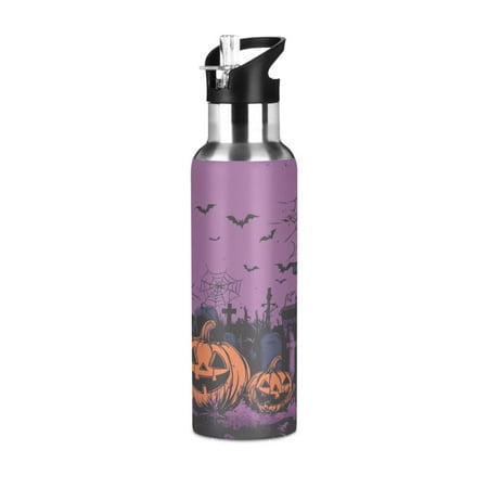 

Sports Bottle，Halloween Night Background with Spooky Pumpkins10.8 ×2.8 The Inside of The Kettle Is Made of Food Grade 304 Stainless Steel