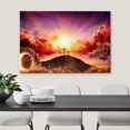 thumbnail image 3 of HFDF Canvas Print Wall Art Vibrant Sunset Sky Heavenly Crosses at The Garden Tomb Jerusalem Israel Spiritual & Religious Nature Photography Modern Art Decorative Multicolor for 10x8inch Framed, 3 of 5