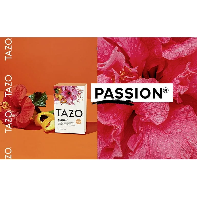 TAZO Passion Herbal Tea, Hibiscus Orange Rosehip, 40 Bags Total
