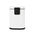 thumbnail image 5 of Acento Cubo Square Step Trash Can, 1.6 Gallon Compact Bathroom Waste Bin with Soft Close and Stay Open Lid, Removable Inner Bucket, Matte White, 5 of 12