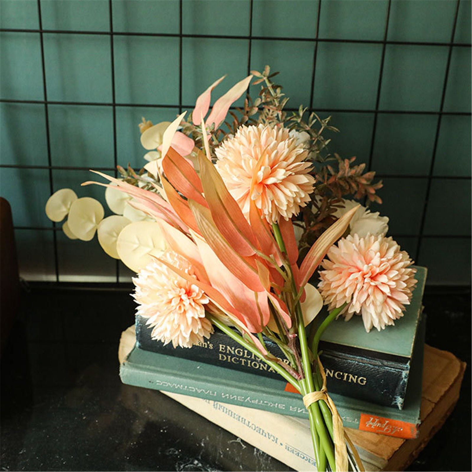 4 Piece Artificial Dandelion Flowers - Fake Flower Plants For Home Wedding Office Decor