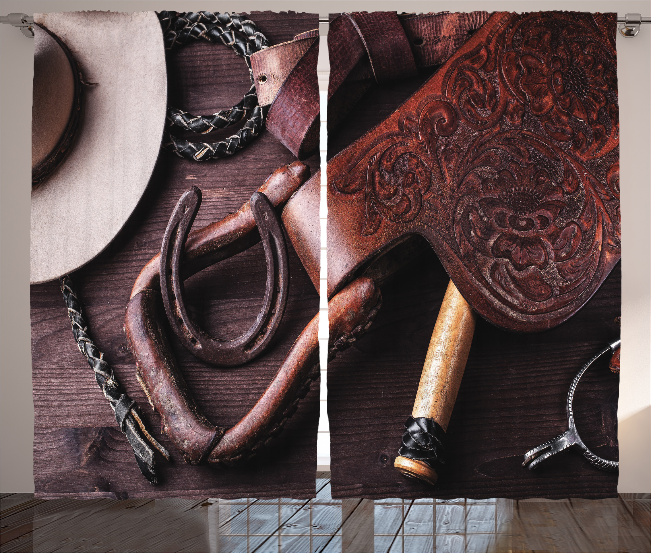 Western Decor Curtains 2 Panels Set, Clothes and Accessories for Horse