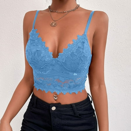 

Lingerie for women valentines day gifts naughty womens lingerie push up corset Women s Lace Sexy Perspective Sling Back Hollow Out Bra Underwear Vest