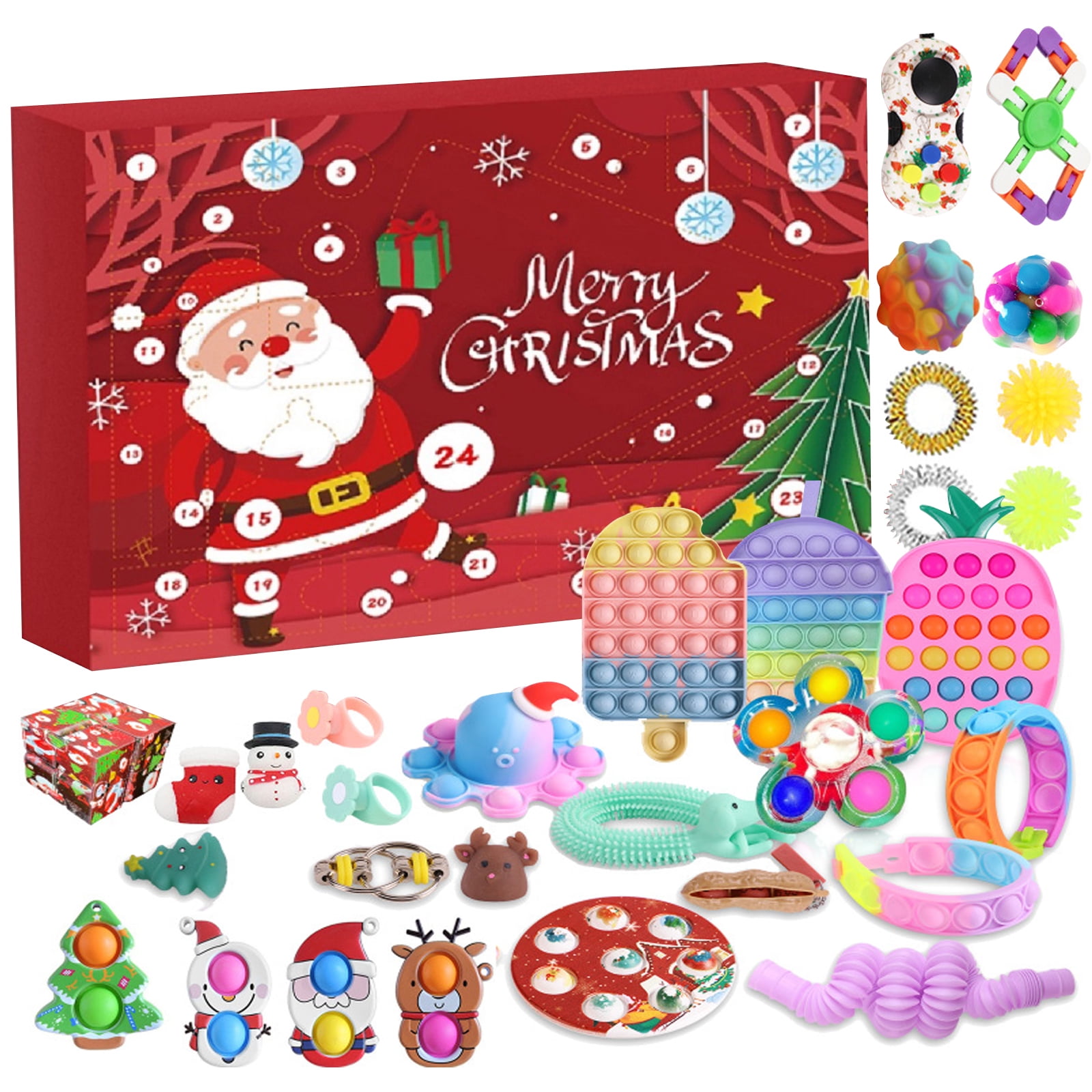 Fidget Toys Packs, Christmas Advent Calendars Sensory Stress Relive Pop ...