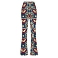 thumbnail image 6 of Levmjia Womens Vintage Flared Pants Slim Modern Printed High Waisted Casual Soft Stretchy Comfort Fit For Yoga Home Wear All Season Long Trousers, 6 of 9