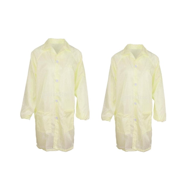 Chaqueta antiestática ESD de 2 piezas, cuello con solapa con muesca XXXL