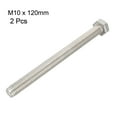 thumbnail image 3 of M10 Thread 120mm 304 Stainless Steel Hex Head Screws Bolts 2 pcs, 3 of 3