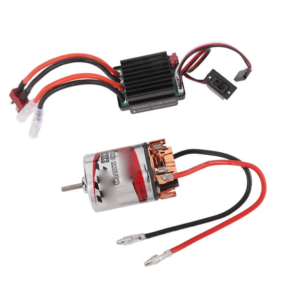 3 Motor Cepillado De Ranura, Caja De Acero Inoxidable A Prueba De Agua Motor De Torsión Alta Y ESC Para SCX10 AXI03007 RC CAR