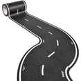 PlayTape Road Tape For Toy Cars - Black & Neighborhood Road Rolls (2x30 Ft Each), Instant Peel & Stick Play Mat