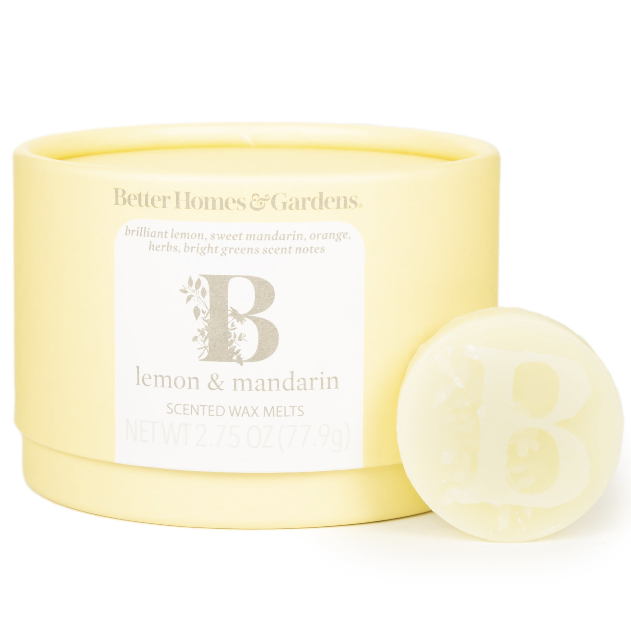 Lemon & Mandarin Essential Oil Infused Wax Melts, Better Homes & Gardens, 2.75 oz (1-Pack)