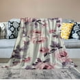 thumbnail image 2 of ARISTURING Decorative Throw Blankets: Soft Plush Lively Rose Floral Accent for Couch or Bed, Colored: Blush Pink Purple Navy Blue Grey White, 2 of 6