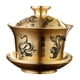 thumbnail image 3 of Taza de té y platillo de Kung Fu, tazón de té, adornos portátiles, regalo de Año Nuevo, cobre con dragón y fénix, 3 of 9