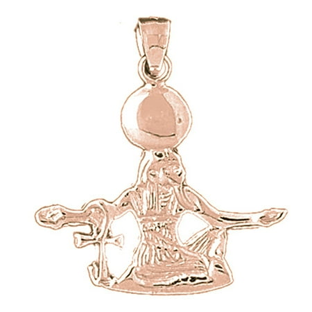 14K Rose Gold Sphinx Pendant - 31 mm
