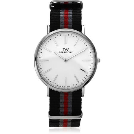 Territory Men's Round Face Strap Fashion Watch, Red