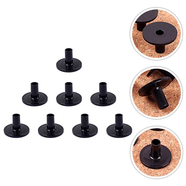 HORIALENCE 8Pcs Black Plastic Cymbal Stand Sleeve Set Drum Parts for Cymbal Damage Prevention