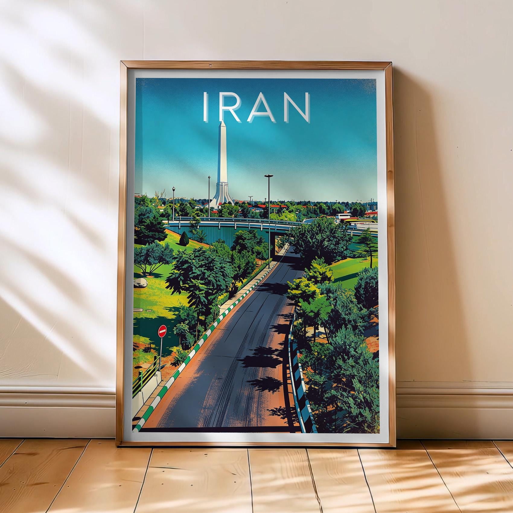 Iran Travel Poster, Iran Poster, Asia Retro Wall Art, Bold Color Travel Wall, Home Gift , Poster Print Only