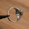 thumbnail image 3 of halo lab alexandrite ring engagement ring June birthstone 14 K White Gold ring oval cut gemstone ring, 3 of 4