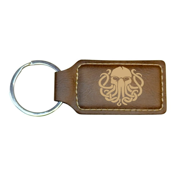 Keychain - Rectangle - Cthulhu - Leather