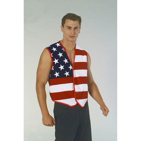 Mens Stars And Stripes American Flag Vest Halloween Costume Accessory